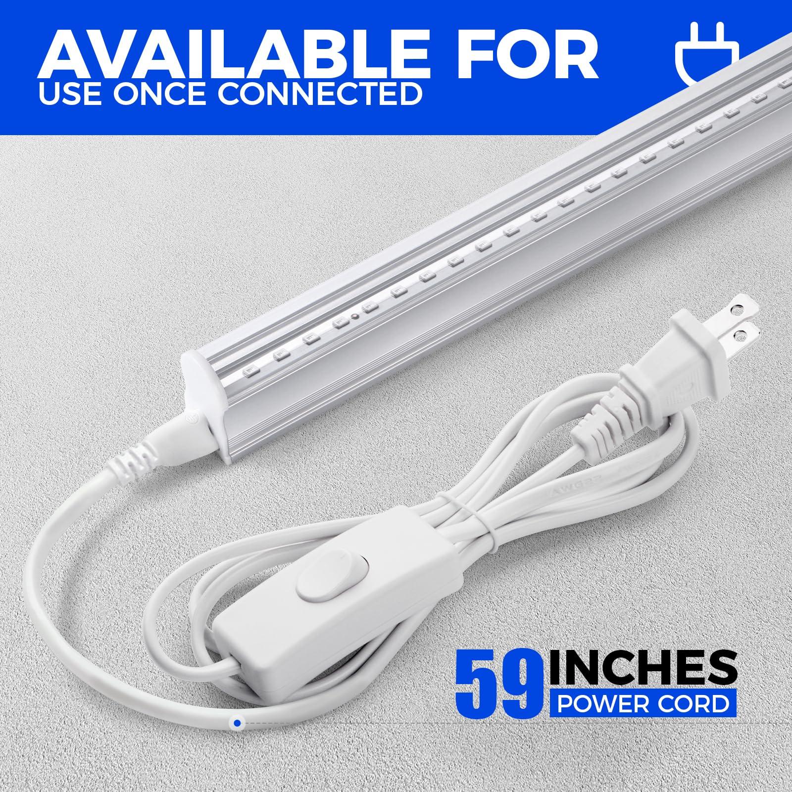 Barrina Barrina UV LED Blacklight Bar, 22W 4ft, T5 Integrated Bulb, Black Light Fixture for Blacklight Poster, Halloween Decorations and Christmas Party, Fun Atmosphere with Built-in on, Off Switch (4-Pack)