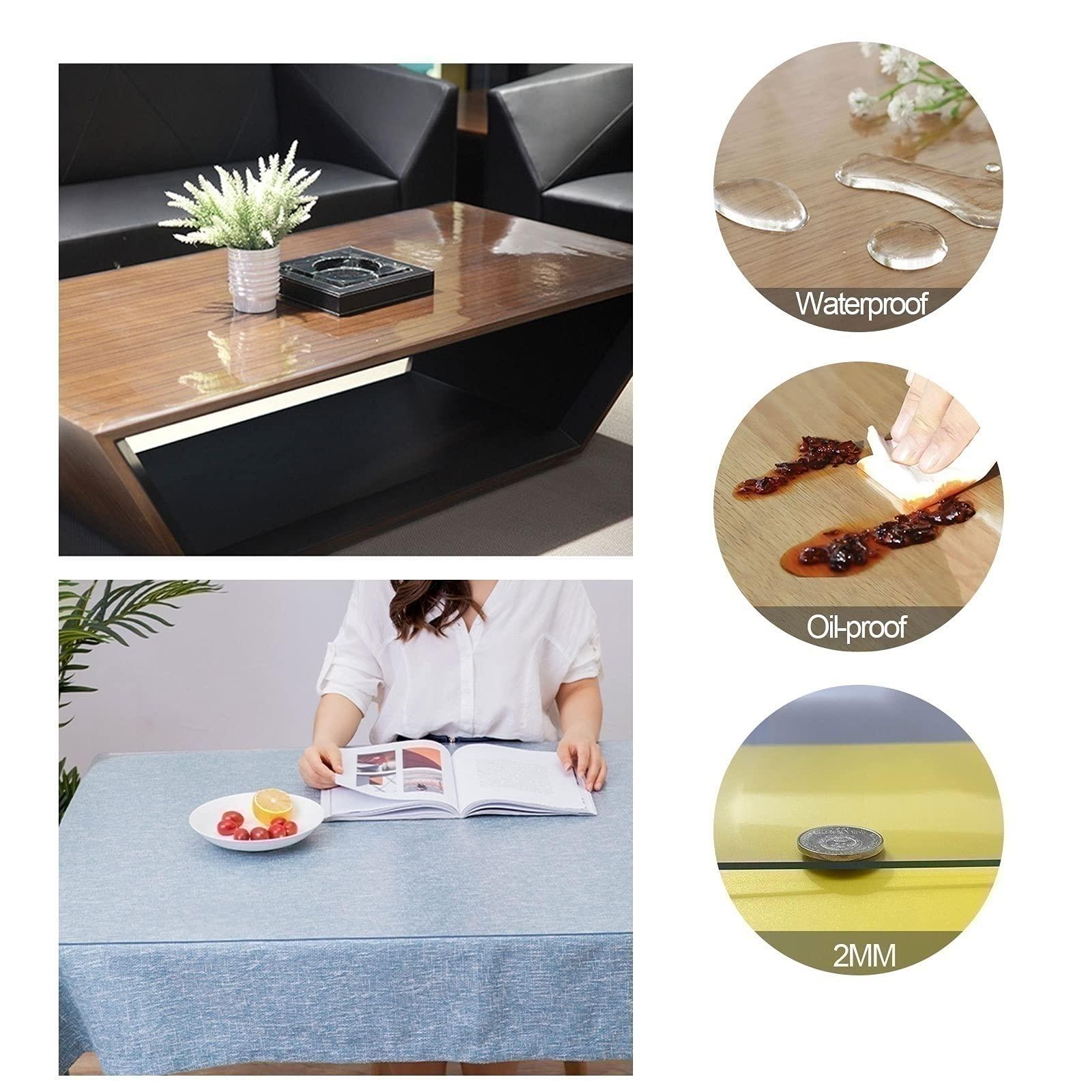 DTDMY Vinyl Tablecloth Waterproof - Oil Proof Spill-Proof Rectangle Plastic Table Cloth - Wipe Clean PVC Table Cover for Summer Indoor/Outdoor Table Covers Waterproof Rectangle ( Size : 3559inch/90150cm )