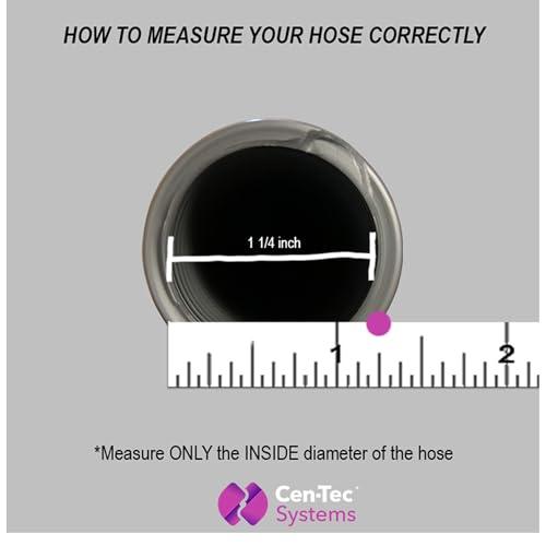 Cen-Tec Systems Cen-Tec Systems 20 Ft. Premium Shop Vacuum Extension Hose with 2 tank adapters and 1.25\" curved end, Silver
