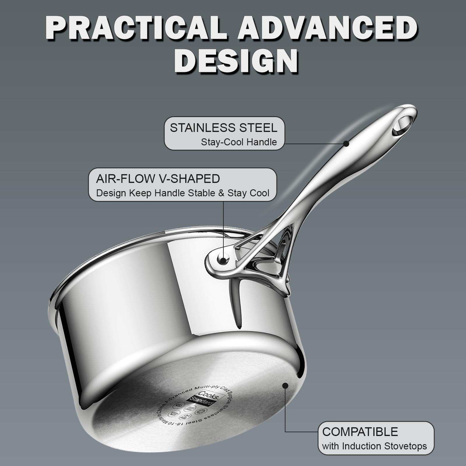 Cooks Standard Cooks Standard Multi-Ply Clad Saucepan, 3 Quarts, Silver