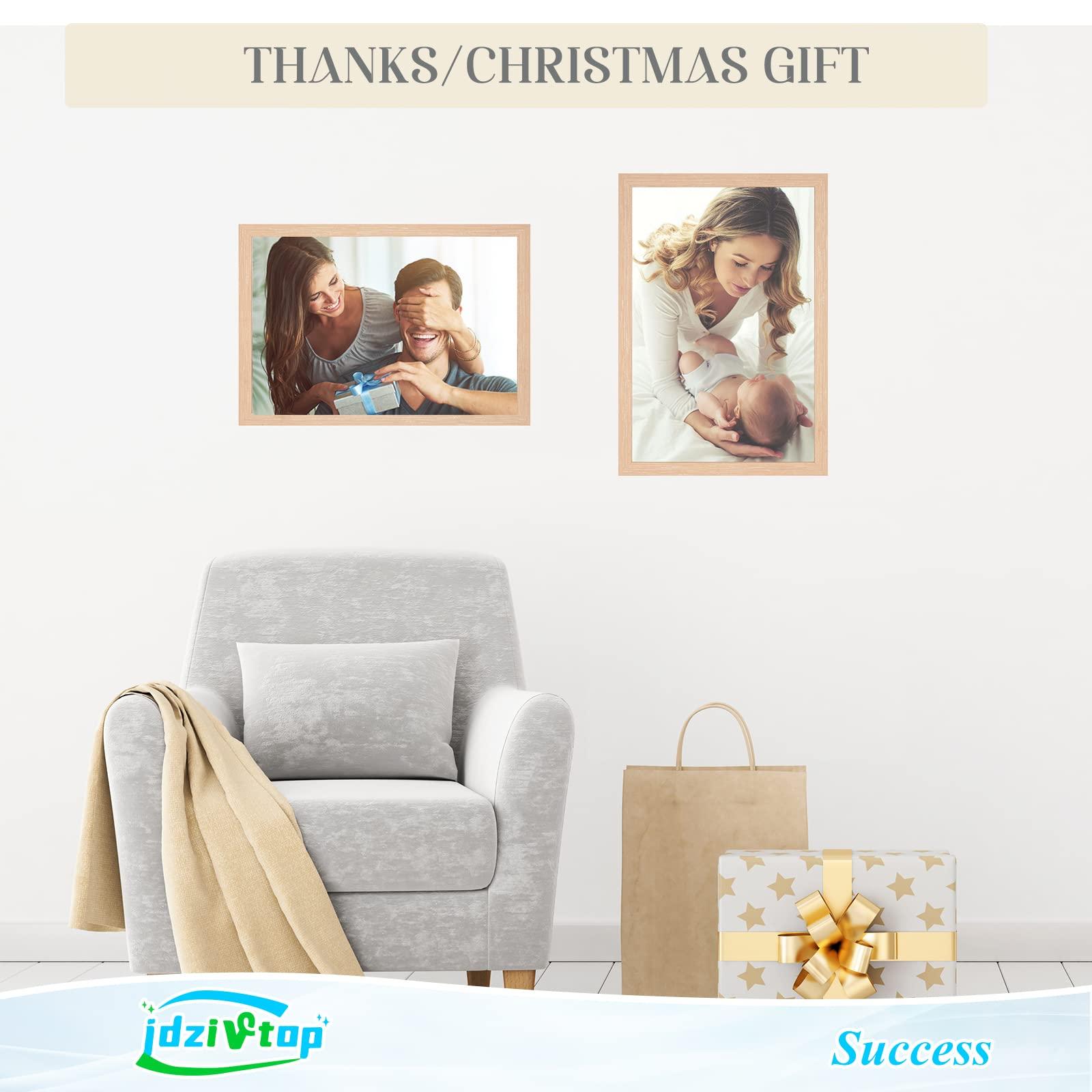 JDZIVTOP 11x15 Frame Natural Woodgrain,Rustic 15x11 Picture Frame Beige, Art Pic Hanging Poster Frame, 11 by 15 Gallery Family Concert Portrait Photo Frame Anniversary/Birthday/Wedding/Thank you/Christmas Gift