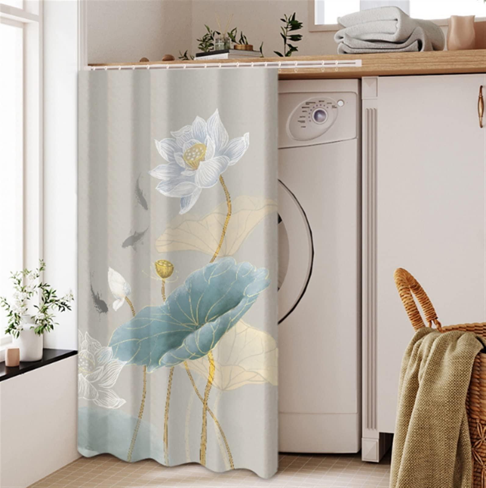 GDSCSKKS GDSCSKKS Balcony Dust-Proof Sliding Rail Curtain, Sunscreen Curtain, Cabinet Curtain, No Nails, Simple Installation (Color : Flowers, Size : Width 90*Height 120cm)