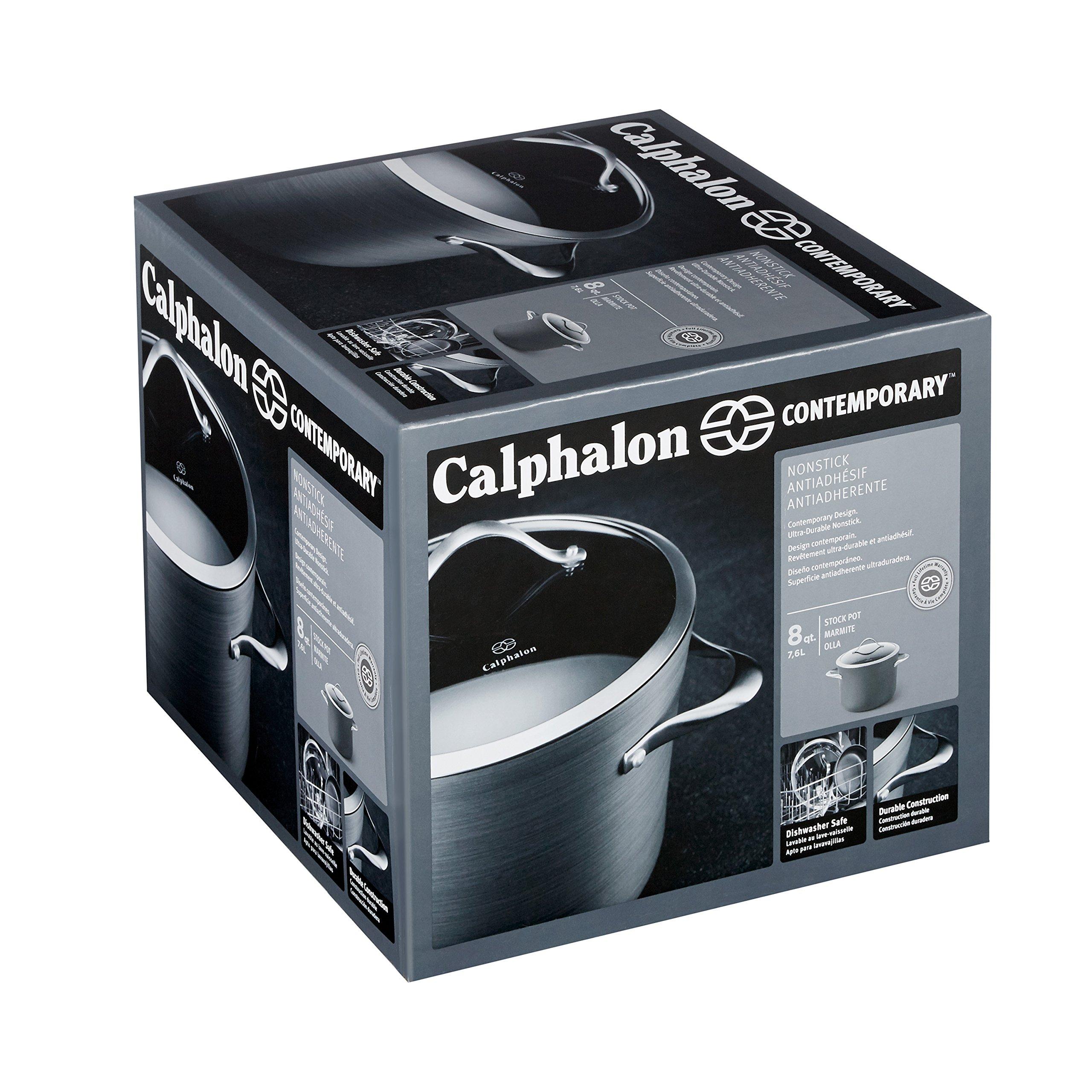 Calphalon Calphalon Contemporary Hard-Anodized Aluminum Nonstick Cookware, Stock Pot, 8-quart, Black