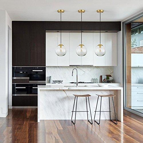 Light Society Light Society Zeno Globe Pendant, Clear Glass with Brass Finish, Contemporary Mid Century Modern Style Lighting Fixture (LS-C175-BRS-CLR)