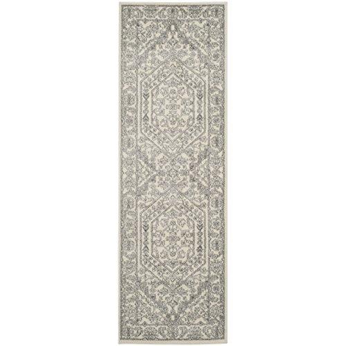Safavieh SAFAVIEH Adirondack Collection Runner Rug - 2\'6\" x 8\', Ivory & Silver, Oriental Medallion Design, Non-Shedding & Easy Care, Ideal for High Traffic Areas in Living Room, Bedroom (ADR108B)