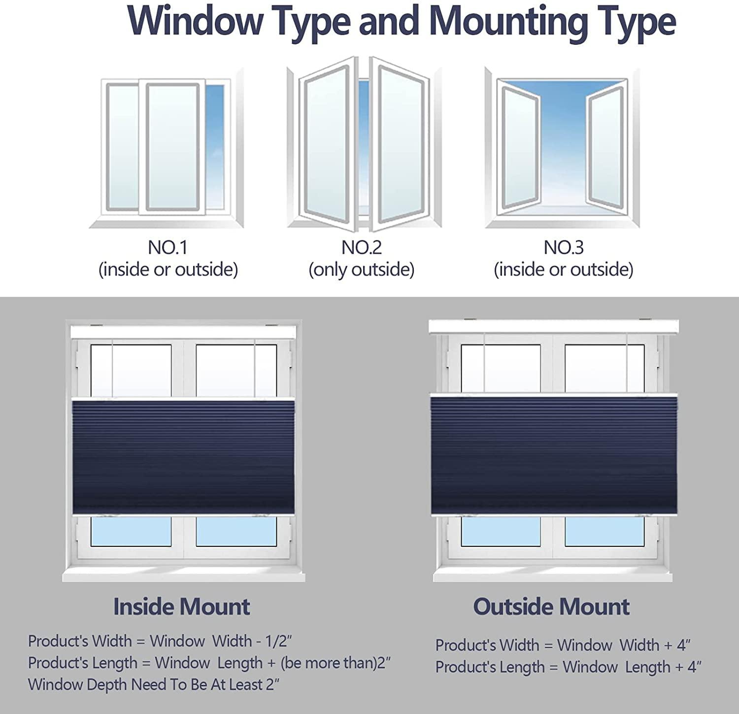 HOTSOON Top Down and Bottom Up Blackout Cellular Shades Cordless Honeycomb Shades HOTSOON Honeycomb Blinds for Windows Custom Cut to Size, White, 28" W x 56" H