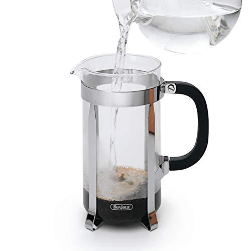 BonJour BonJour Coffee Stainless Steel French Press with Glass Carafe, 33.8-Ounce, Monet, Black Handle