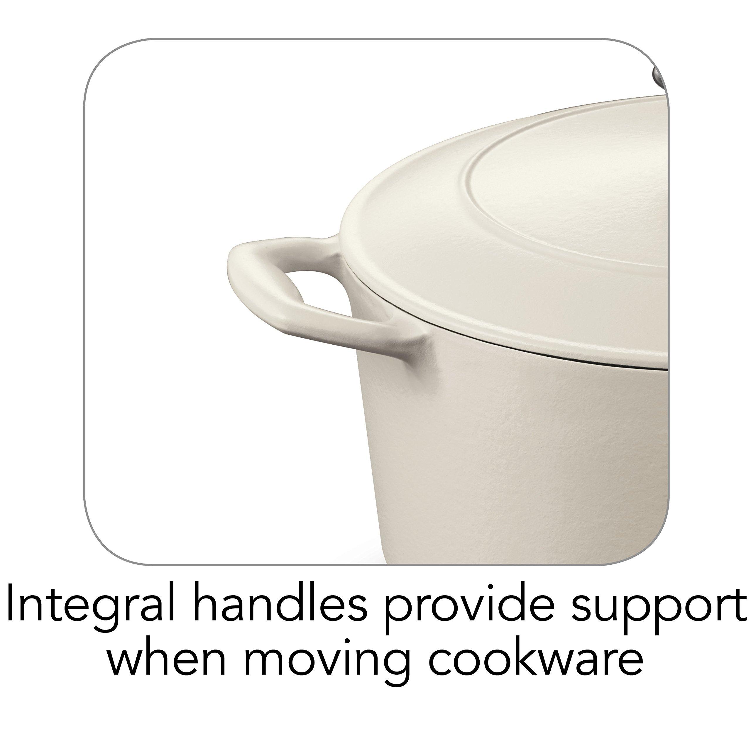 Tramontina Tramontina Enameled Cast Iron Dutch Oven Pot with Lid, Round 5.5-quart, Matte White