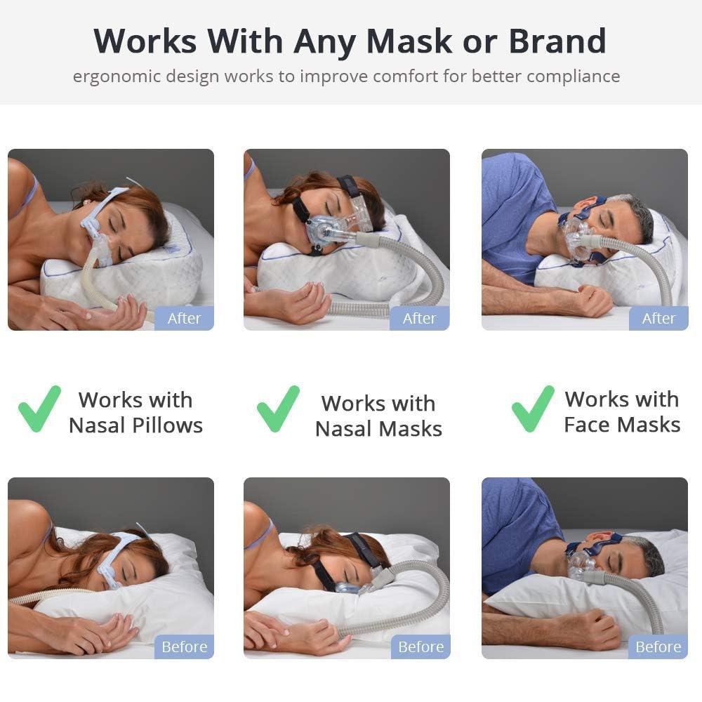 Contour Contour CPAPMax 2-in-1 Cooling Plush CPAP Comfort Pillow - Reduce Air Leaks, Hose Tangles, Mask Discomfort & Adjust Thickness, for Side, Stomach, Back Sleepers, All Masks - Works 1st Night
