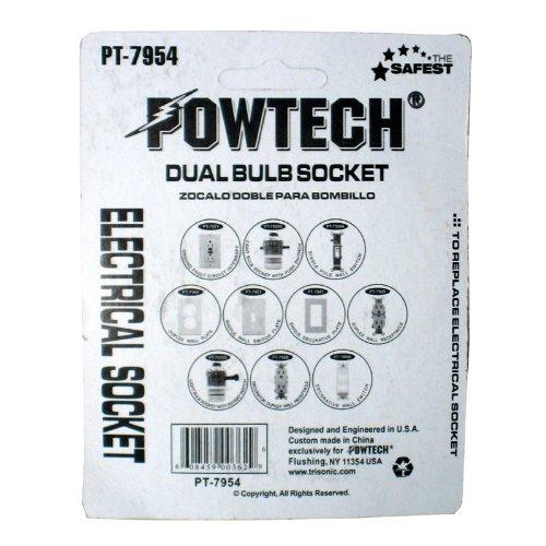 POWTECH New Dual Bulb Socket Double Light "Y" Adaptor Convert Converter Lamp Light Base