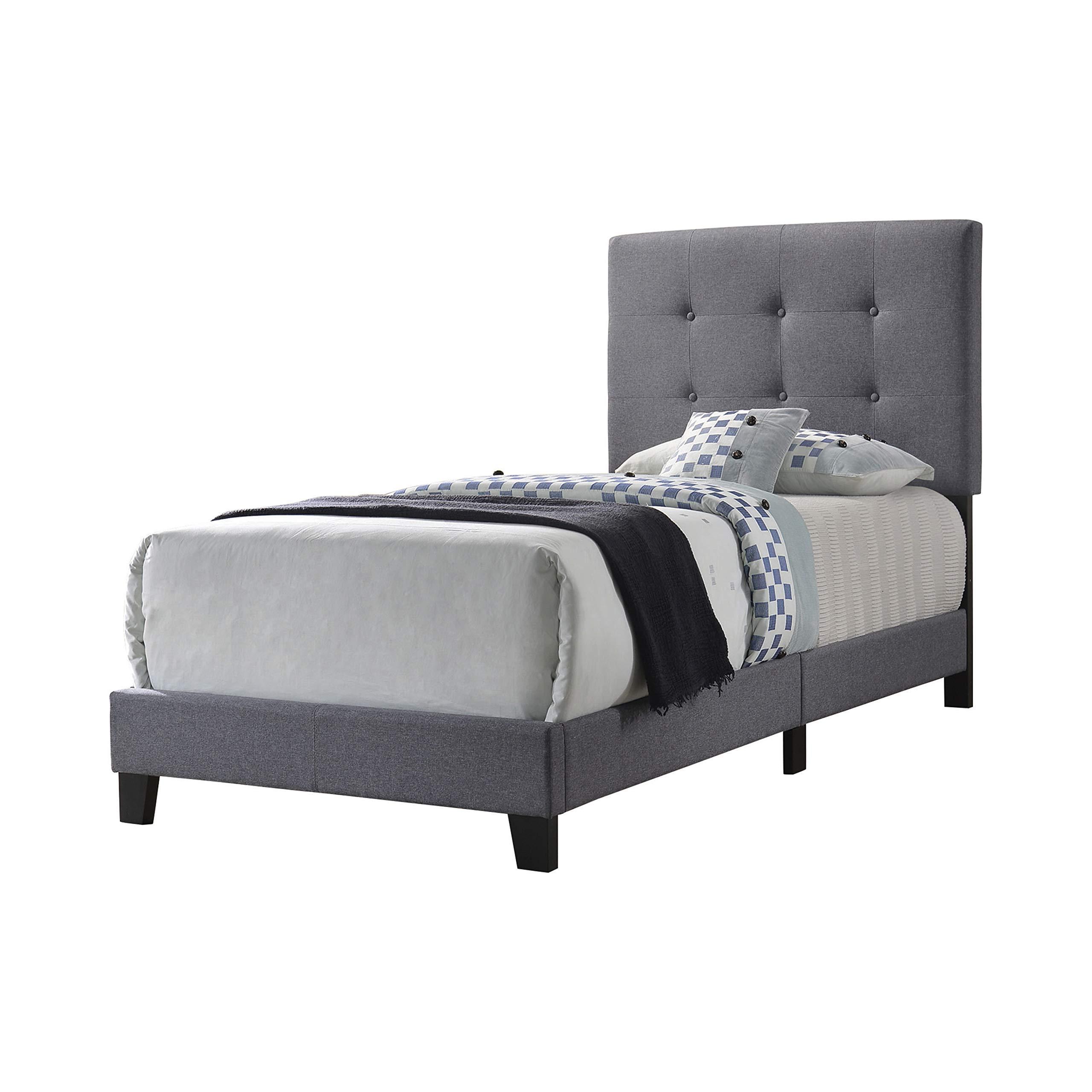 Coaster Home Furnishings Coaster Home Furnishings Mapes Tufted Upholstered Bed Grey, Twin