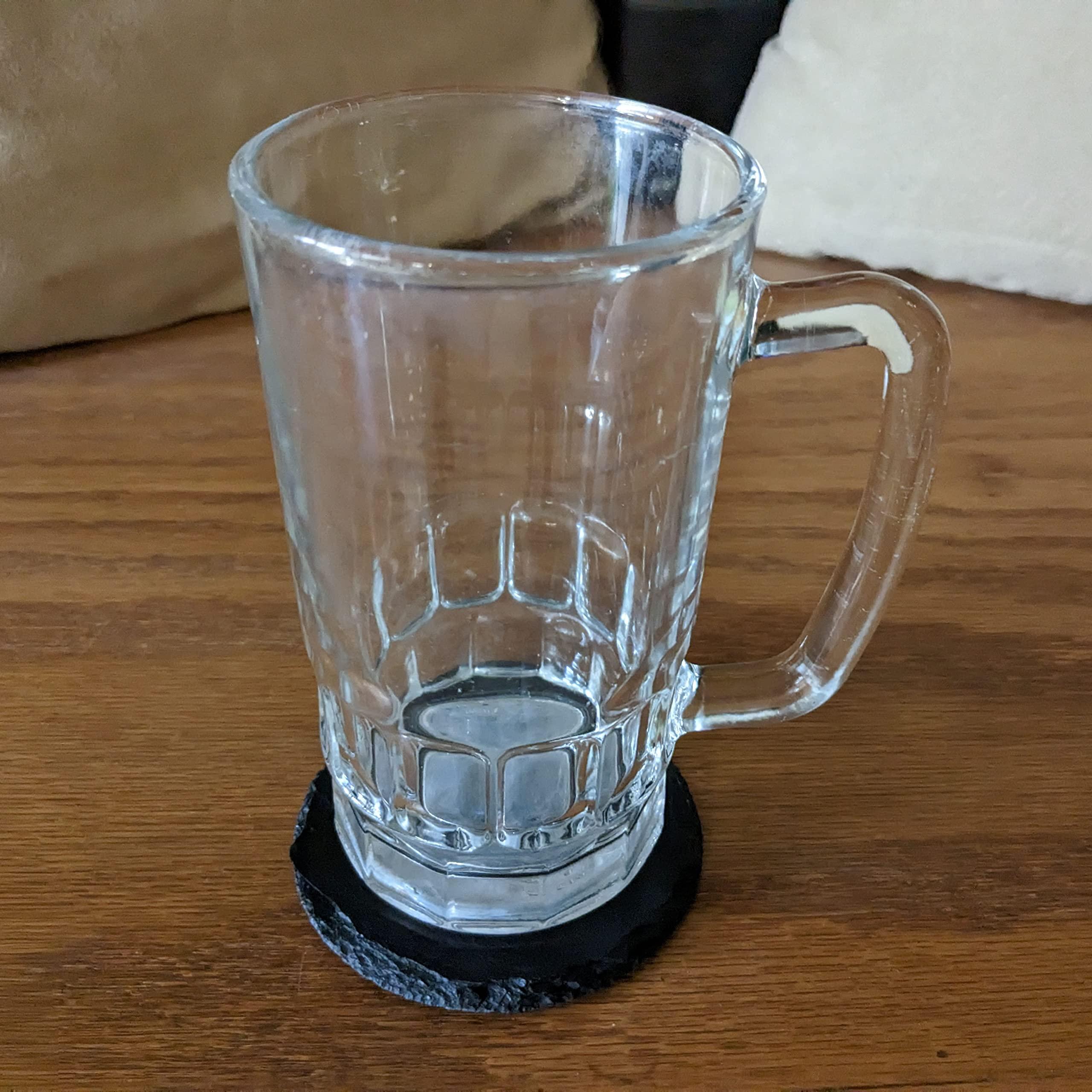 McIntosh Woodworking & Laser Engraving \"Mountain Majesty\" Slate Coasters with Stunning Mountain Scene Design - Perfect for Home and Office Decor and Protection of Surfaces, available in square or round Coasters - Round Slate - set of 8