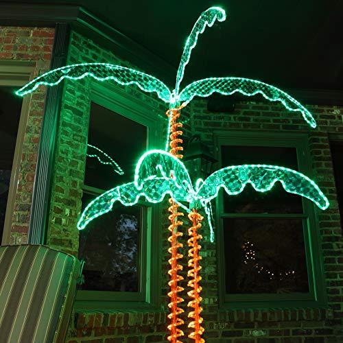 Wintergreen Lighting Deluxe Tropical LED Rope Light Palm Tree with Lighted Holographic Trunk and Fronds (4.5 Foot)