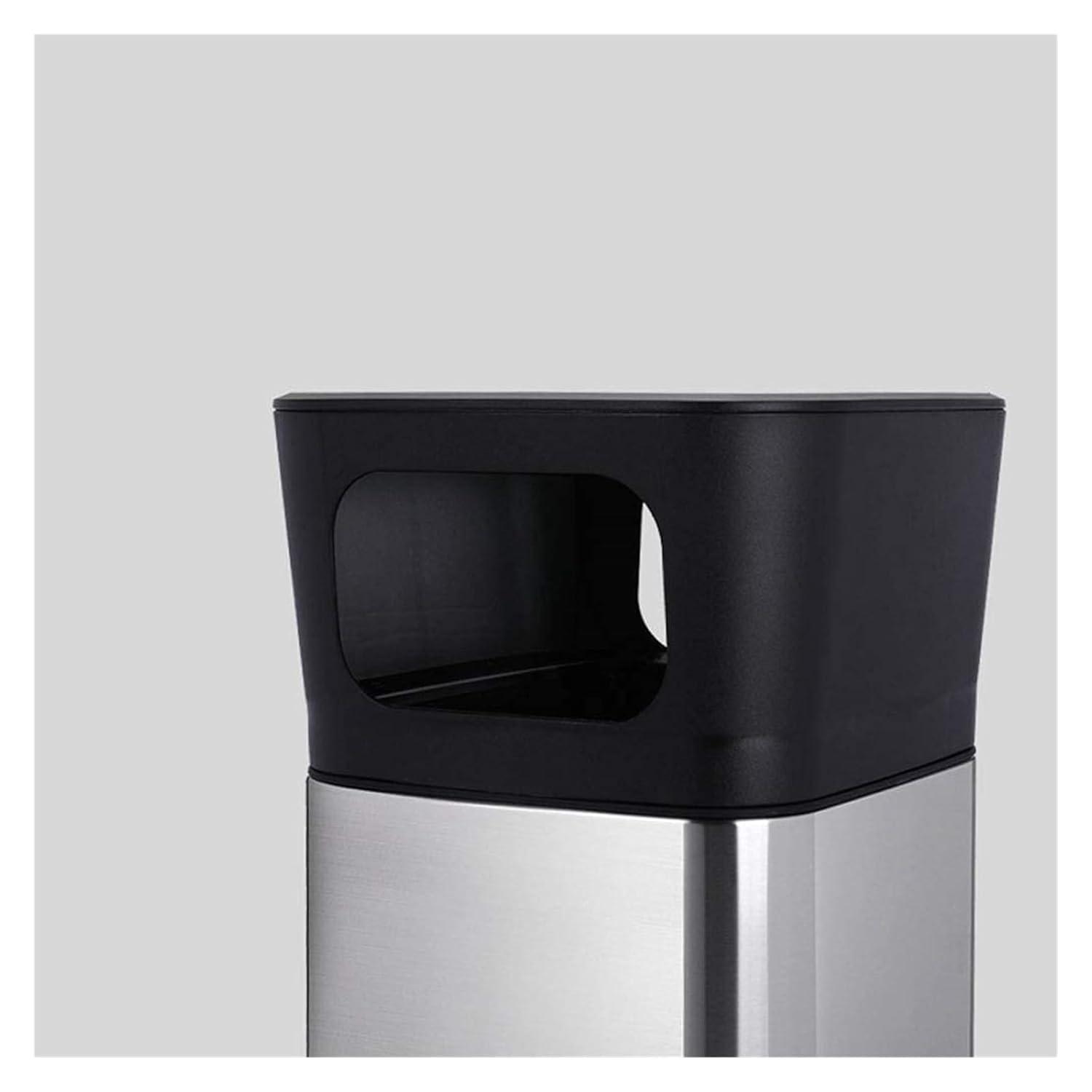 YAYASHANLI YAYASHANLI Trash Cans Stainless Steel Outdoor Trash Can Commercial Trash Bins with Ashtrays Garbage Can for Hotel Mall Dustbins Outdoors and Home(45.5 * 28cm)