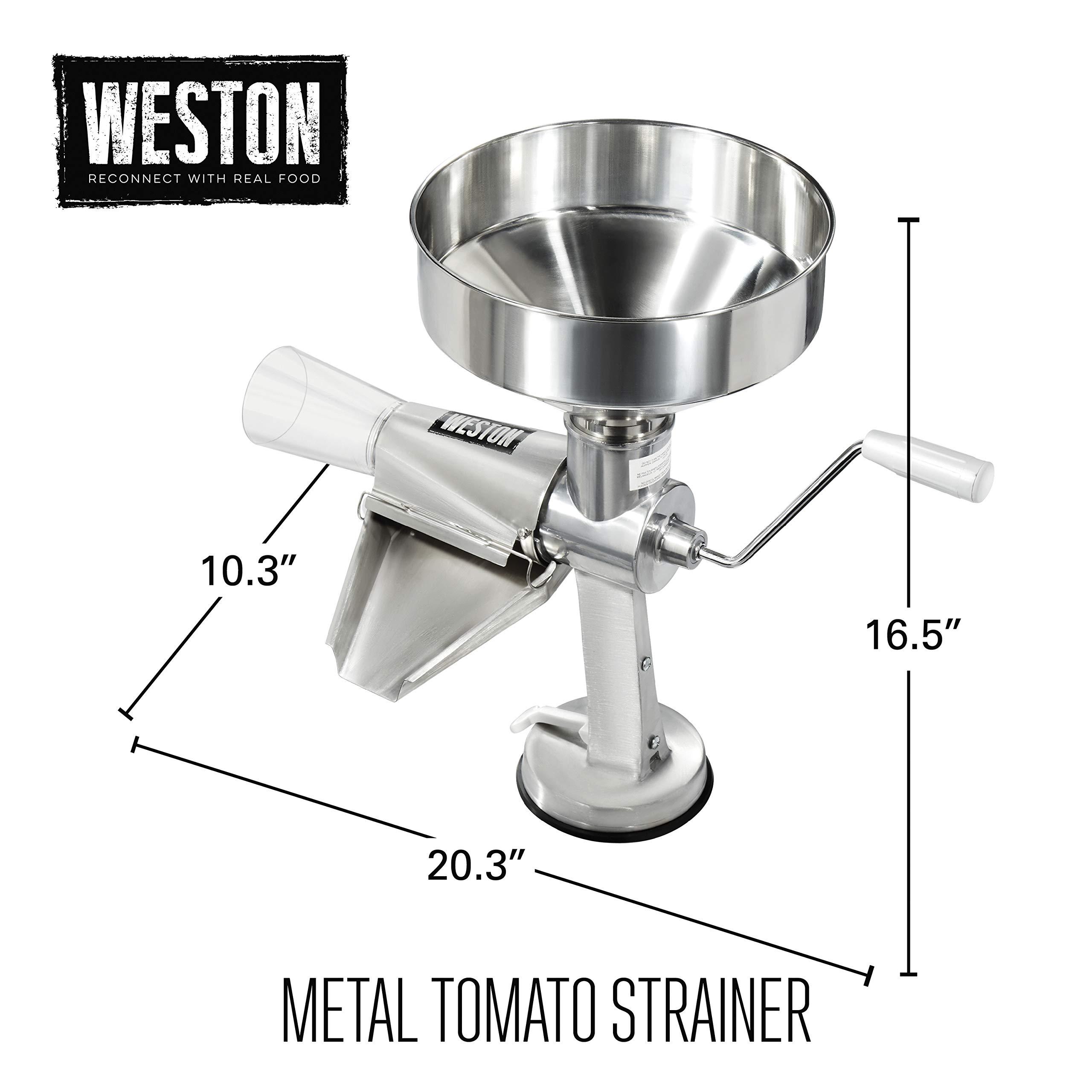 Weston Weston Metal Tomato Strainer, 1 Gallon Hopper, Stainless Steel