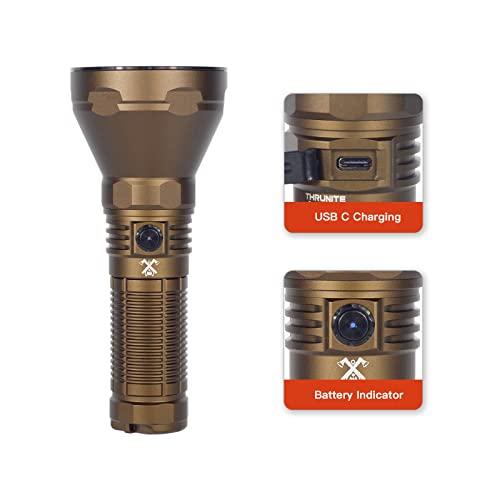 ThruNite ThruNite Catapult Pro Rechargeable Flashlight, SFT70 LED, 1005 Meters Throw, 2713 High Lumens Bright Searchlight, Long Beam Distance Spotlight for Hiking, Camping, and Hunting - Desert Tan