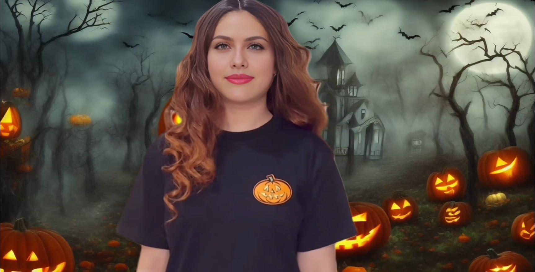 Rockapatch 3.15\'\' Halloween Pumpkin Lovely Embroidered Iron on sew on Patch Applique Pack of 3