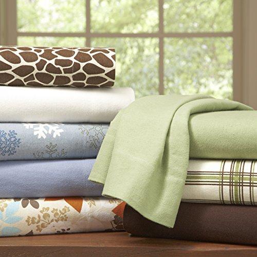Pointehaven Pointehaven Flannel 170 GSM Sheet Set,Twin Snow Flakes Oatmeal