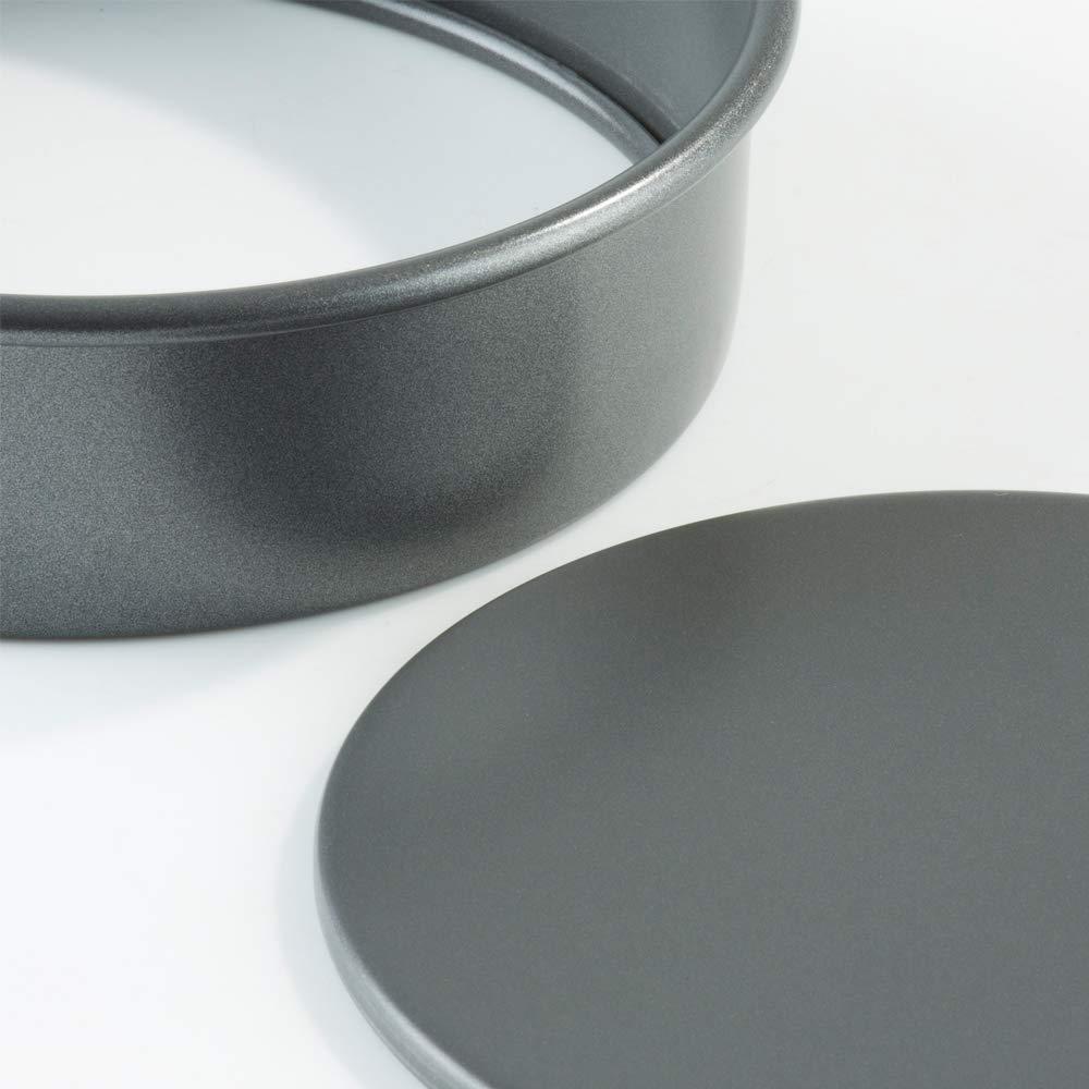 Prochef Prochef KB1067 8-inch Teflon Shallow Loose Base Cake Tin, Graphite, Grey, Medium