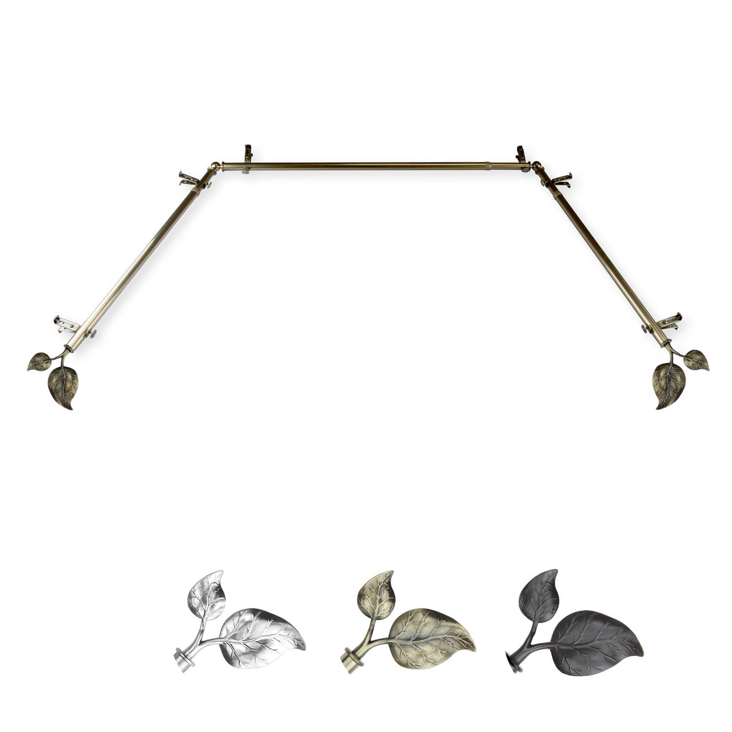 Domovina Domovina Plush 13/16" Bay Window Single Curtain Rod Black