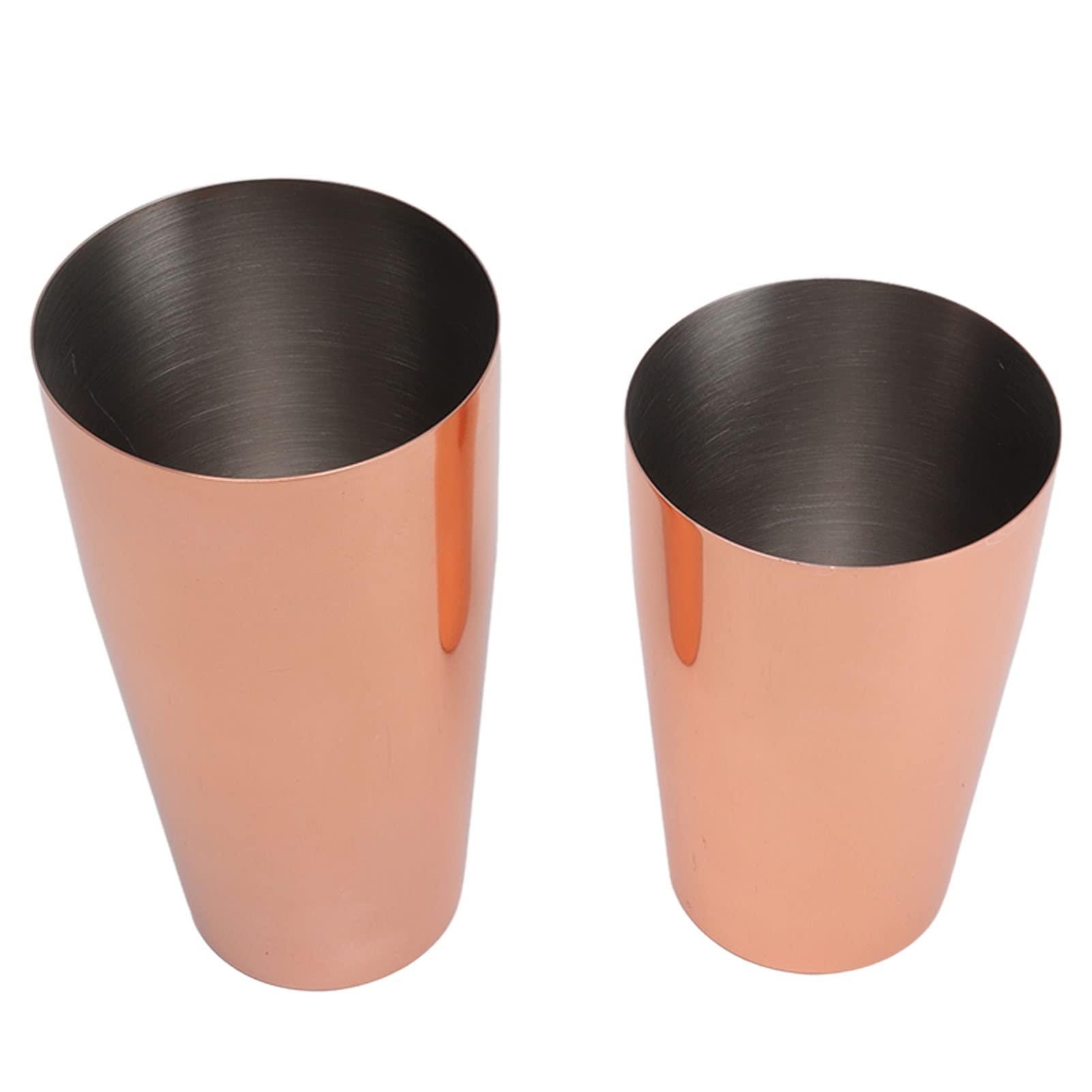 Yuecoom Boston Cocktail Shaker Set, Stainless Steel Rose Gold Glossy Surfaces Leakproof Boston Shaker Set for Drink Mixing