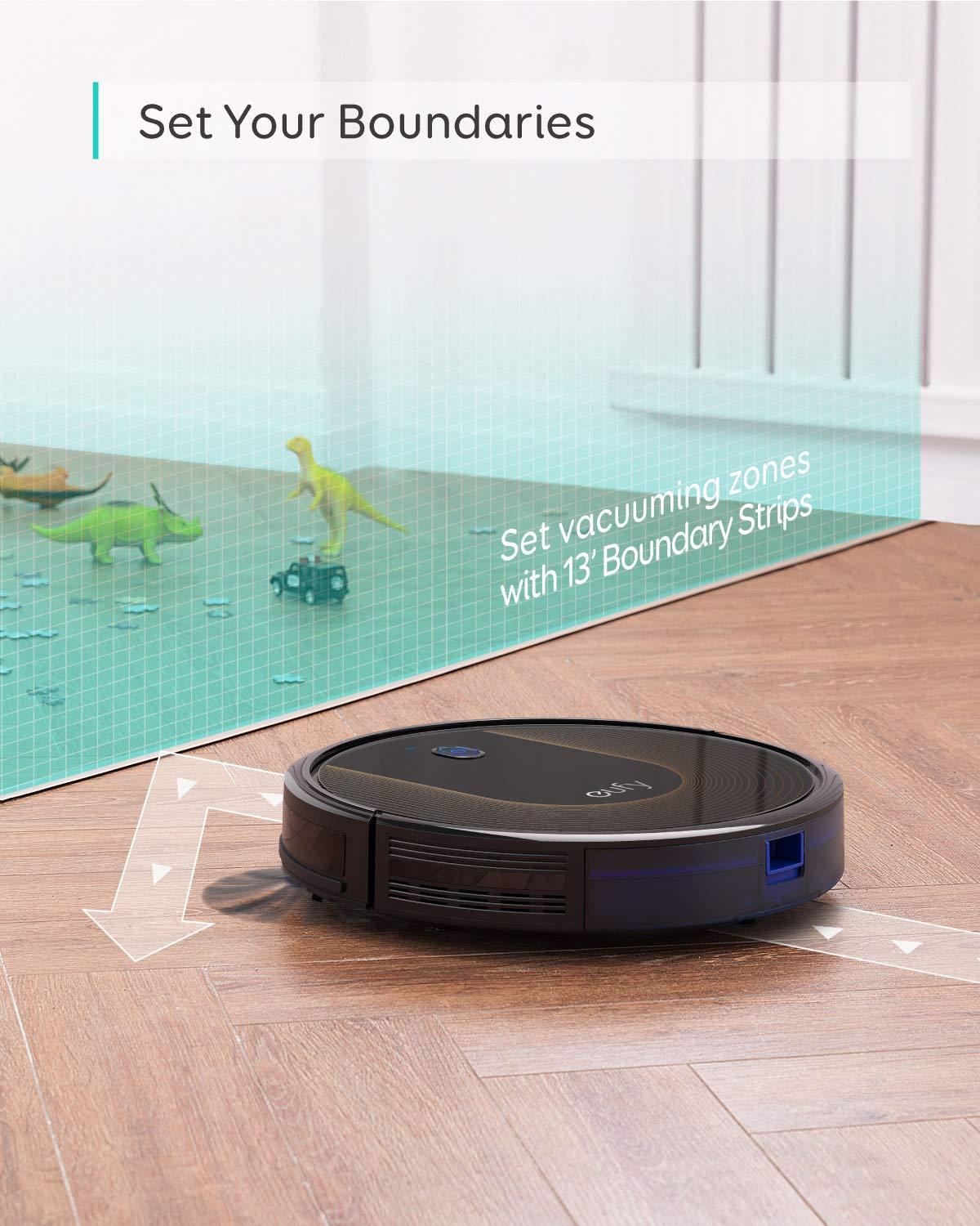eufy Eufy BoostIQ RoboVac 30C, Robot Vacuum Cleaner, Wi-Fi, Super-Thin, 1500Pa Strong Suction, Boundary Strips Included, Self-Charging Robotic Vacuum Cleaner (Renewed)