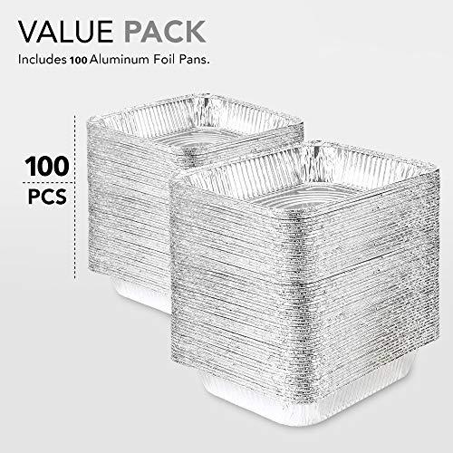 Stock Your Home Aluminum Pans 9x13 Disposable Foil Baking Pans (100 Pack) - Half Size Steam Table Deep Pans - Tin Foil Pans Great for Cooking, Heating, Storing, Prepping Food