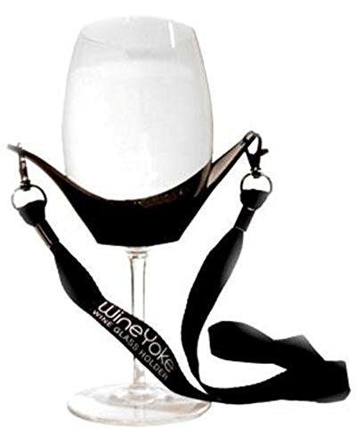 WineYoke WineYoke Party Time Hand Free Wine Glass Holder Necklace - Set of 2 (Black & Burgundy)