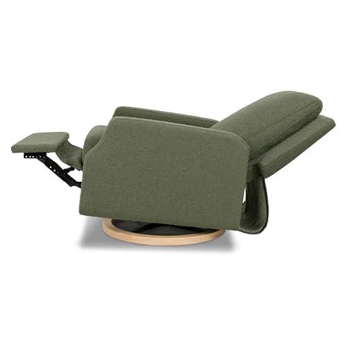 NAMESAKE Namesake Crewe Glider Recliner Nursery Chair - GREENGUARD Gold & Certi-PUR US Certified, Ultra Cozy 360 Swivel Rocker Recliner, Versatile Glider Rocking Chair for Nursery & Living Room - Olive Boucle