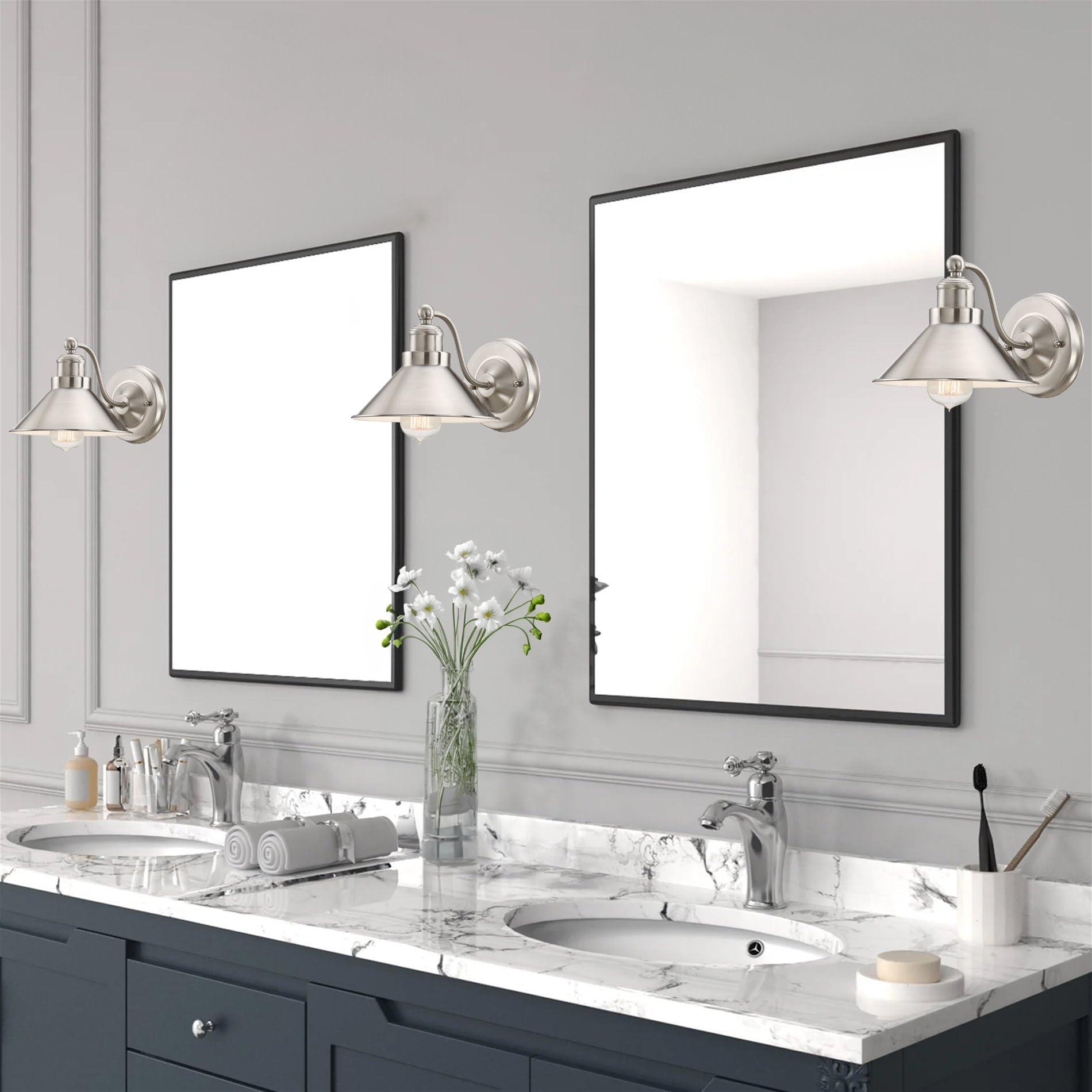 Kira Home Kira Home Welton 8.5\" Modern Industrial Wall Sconce, Brushed Nickel Finish