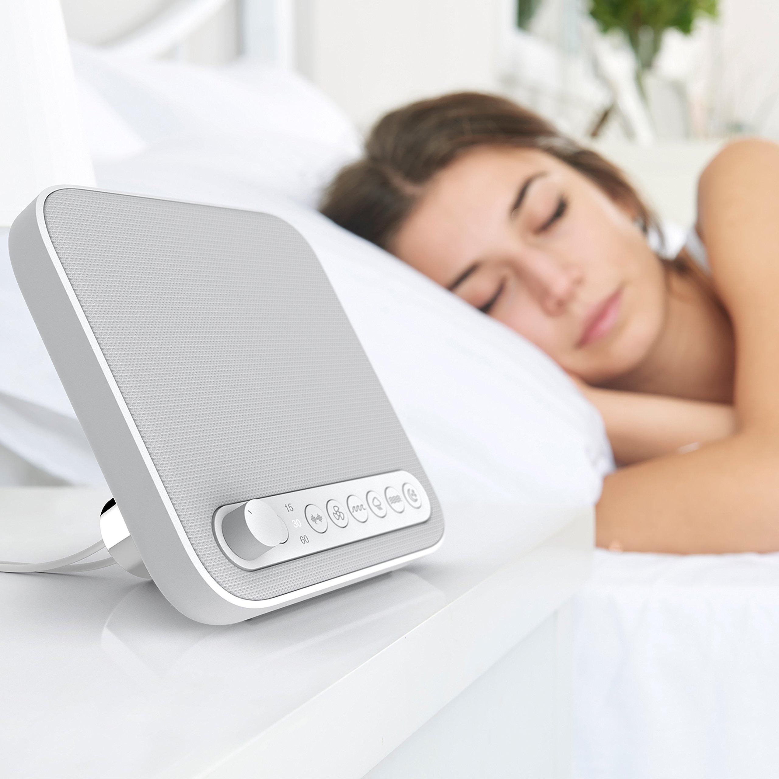 Pure Enrichment Pure Enrichment Wave Premium Sleep Sound Machine with USB Charger - Seamless Looping with 6 Soothing All-Natural Sounds, & Auto-Off Timer - Easily Portable for Travel (White) Patented Design