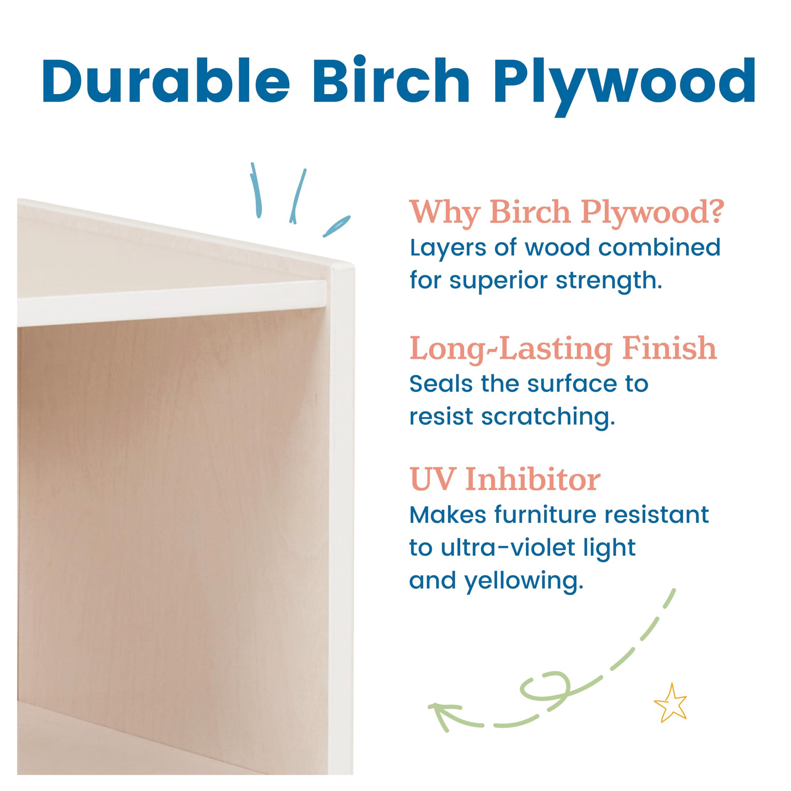 ECR4Kids ECR4Kids Streamline Single-Sided Book Display with Storage, Classroom Bookshelf, White Wash