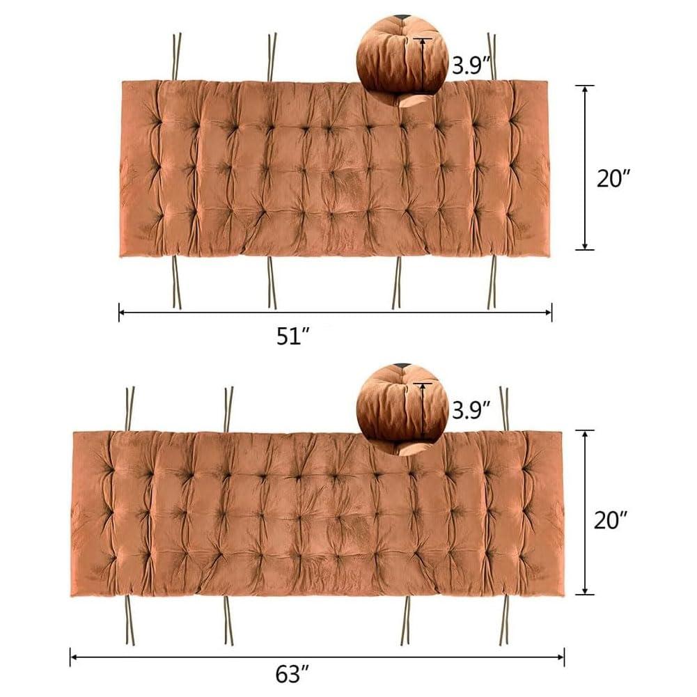 JNTKE JNTKE Rocking Lounge Chair Cushion Patio Chair Cushion, 51 Inch Thicker Padded Chaise Lounger Swing Bench Cushion for Outdoor Indoor Home Office Dark Green