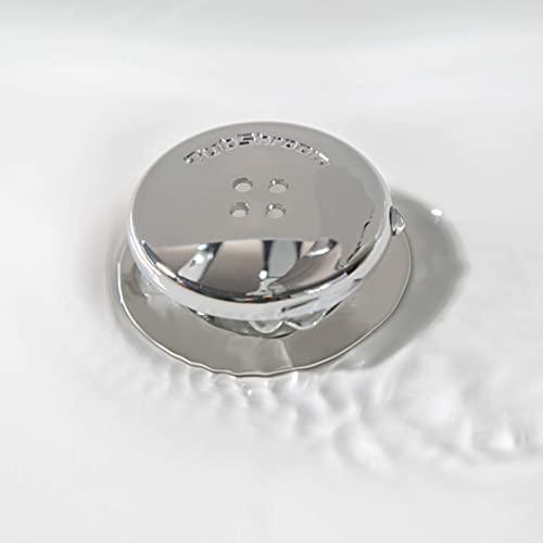 TubShroom TubShroom Tub Drain Hair Catcher, Chrome for Bathroom Drains, Fits 1.5 1.75 Bathtub and Shower Drains, White