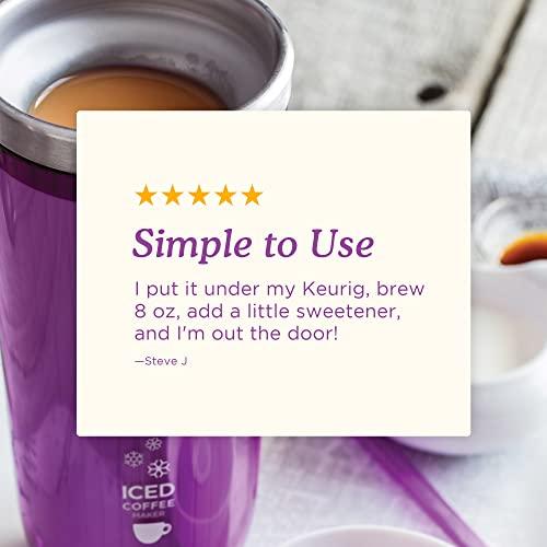 ZOKU ZOKU Instant Iced Coffee Maker, Reusable Beverage Chiller Cools Hot Beverages in Minutes Without Dilution, Portable 11-ounce Tumbler With Spill-resistant Lid and Straw, Purple