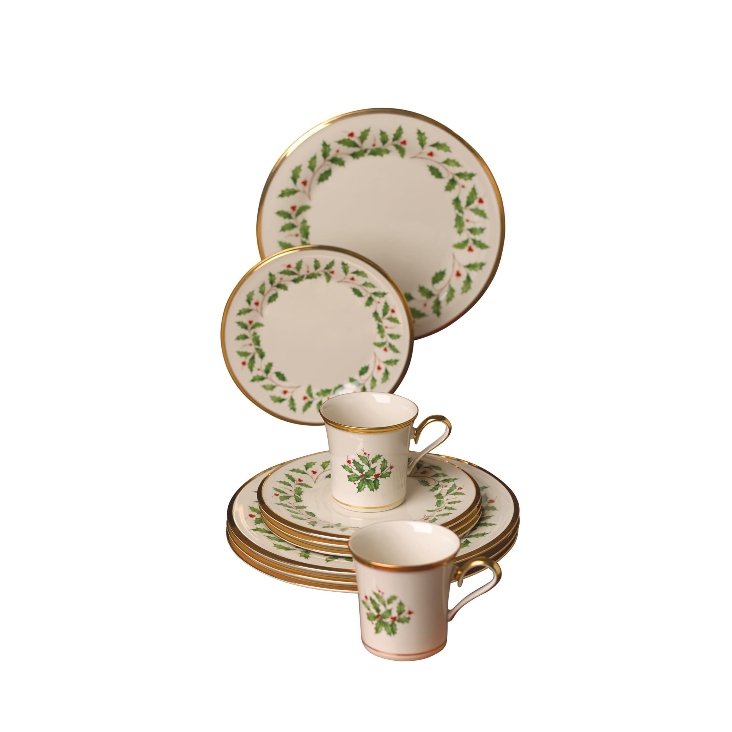 Lenox Lenox 6122048 Holiday 12-Piece-Plate-&-Mug Set, Christmas Dinnerware, Hosting