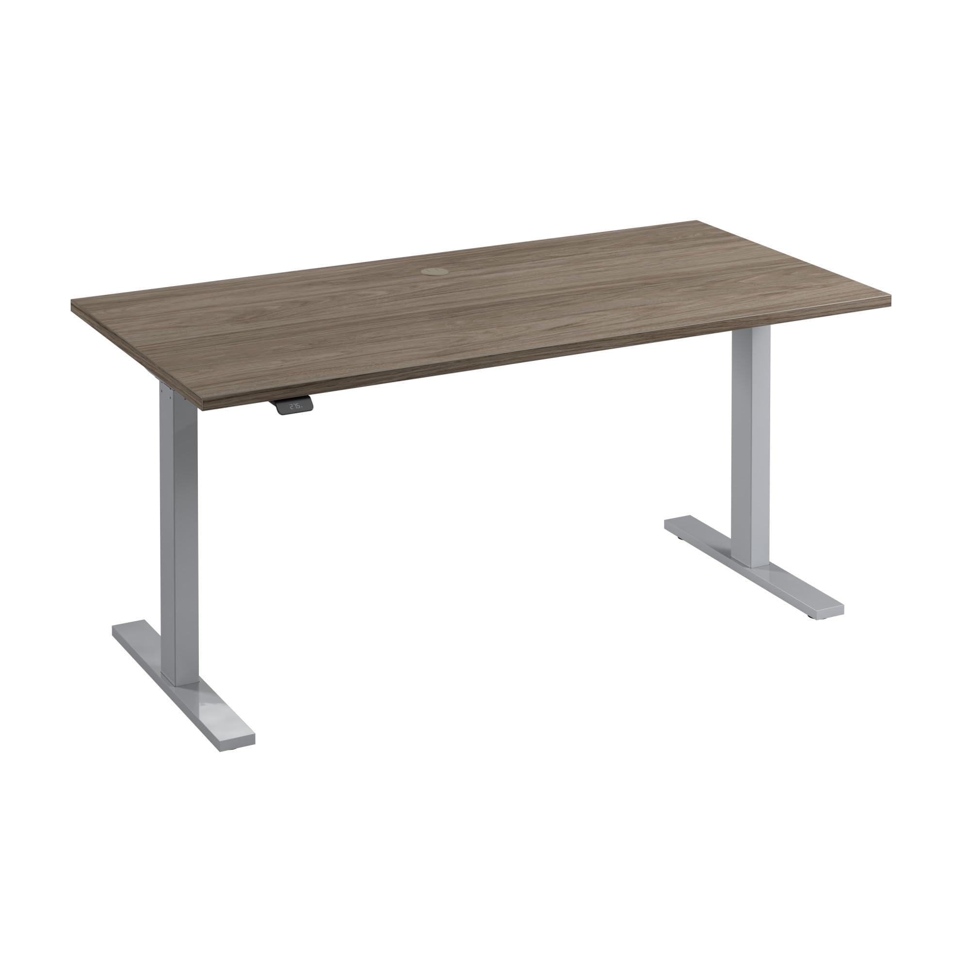 Bush Furniture Bush Business Furniture Move 60 Series Electric Height Adjustable Standing Desk, 60W x 30D, Modern Hickory with Cool Gray Metallic Base