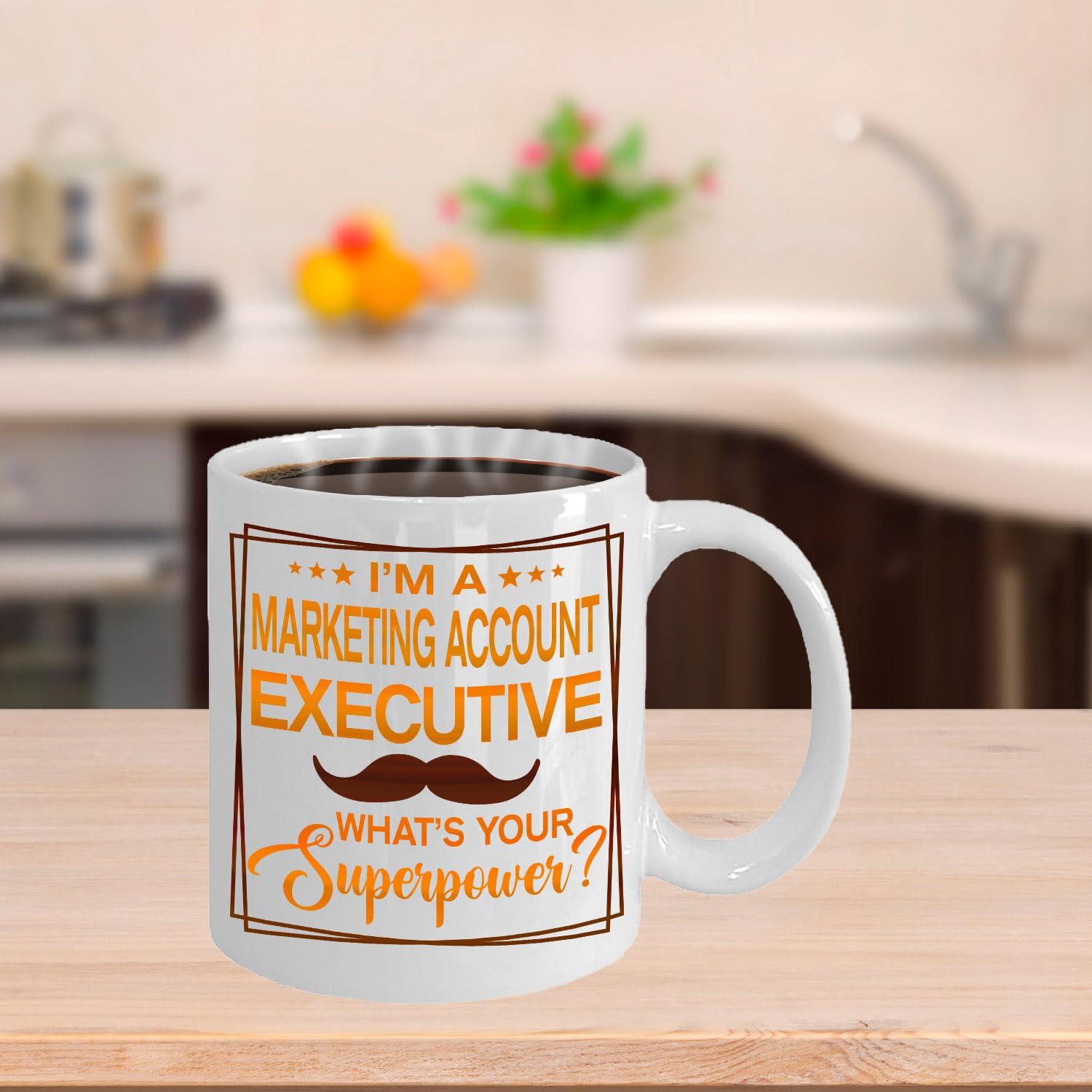 MONIZILUCKY Marketing Account Executive Mug, Marketing Account Executive Gift, Gift for Marketing Account Executive, Marketing Account Executive Retirement 11oz White Ceramic Coffee Mug - Christmas, Thanksgiving