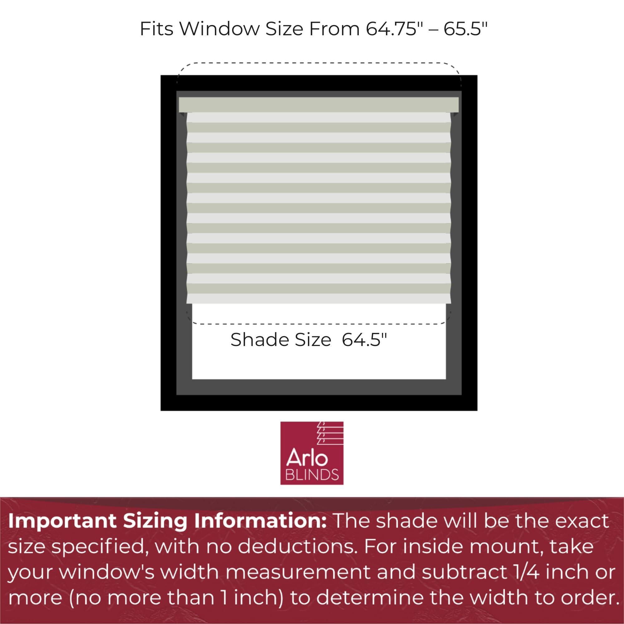 Arlo Blinds Arlo Blinds Single Cell Light Filtering Cordless Cellular Shades, Color: Cream, Size: 64.5" W x 72" H