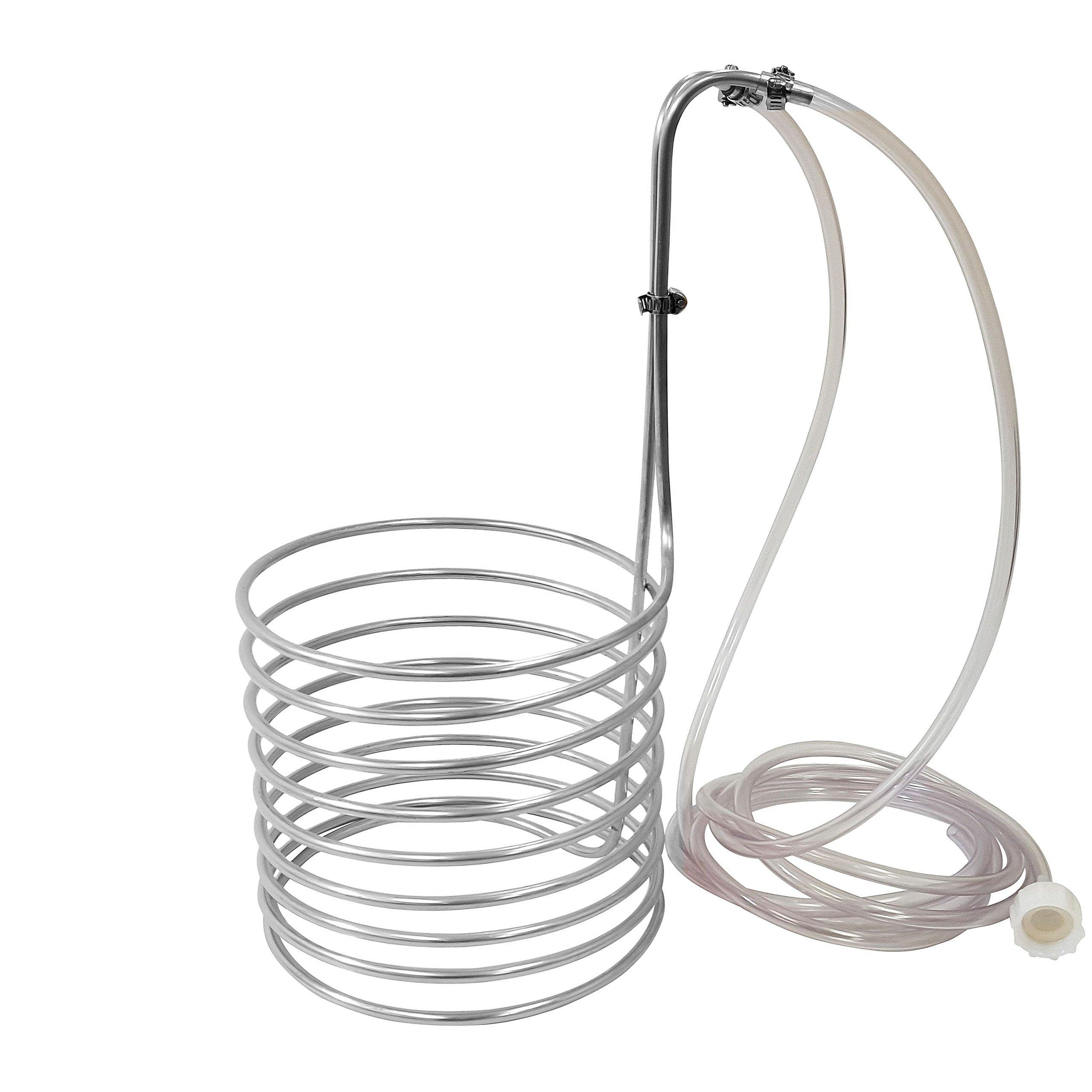 NY Brew Supply NY Brew Supply - 43237-2 Stainless Steel Wort Chiller, 1/4" x 20', Sage/Silver