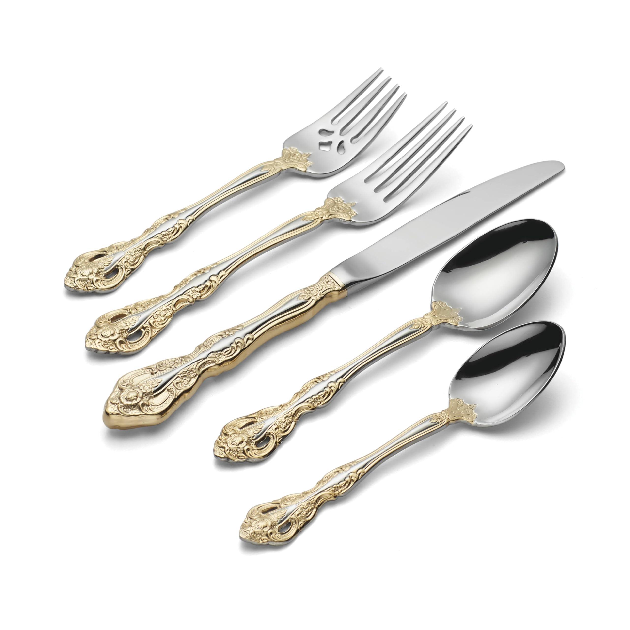 Oneida Oneida F100020Al20 Golden Michelangelo 20 Piece Fine Flatware Set, Service For 4, Metallic