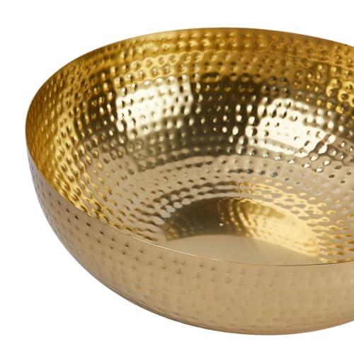 Creative Co-Op Creative Co-Op Round Hammered Metal Bowl, Gold Finish, 14\"