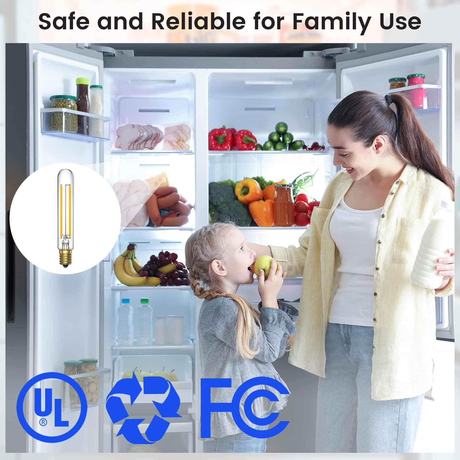 Luxvista Luxvista Dimmable T6.5 E17 LED Appliance Bulb - 4W LED T6.5 Exit Sign Clear Light Intermediate Base for Refrigerator Freezer Daylight 6000K (2-Pack)