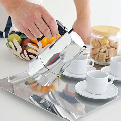 Alessi Alessi | Ossidiana MT18/3 - Design Stovetop Coffee Maker, Cast Aluminium and Thermoplatic Resin, 3 Cups, Black