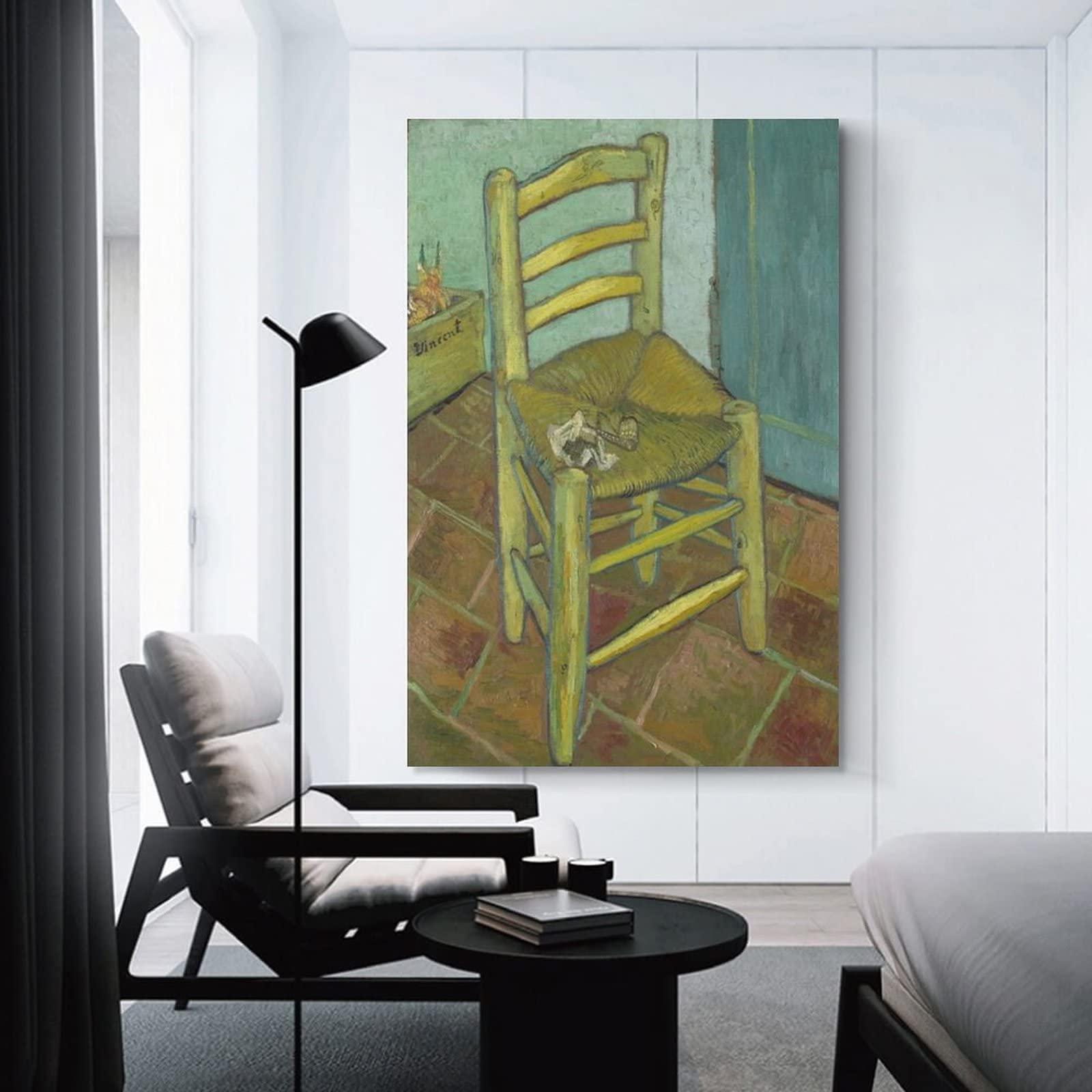 shefei shefei Vincent Van Gogh Van Goghs Chair Canvas Wall Art Prints Poster Gifts Photo Picture Painting Posters Room Decor Home Decorative 08x12inch(20x30cm)