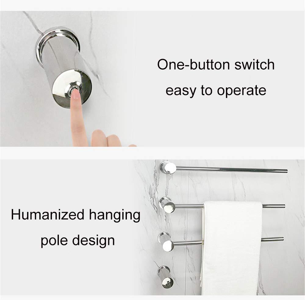NMDCDH NMDCDH Wall Mounted Electric Towel Rack, Stainless Steel Heated Towel Rail Radiator with 3 Rod, Hard Wire Electric Towel Rack, for Bathroom, Polished