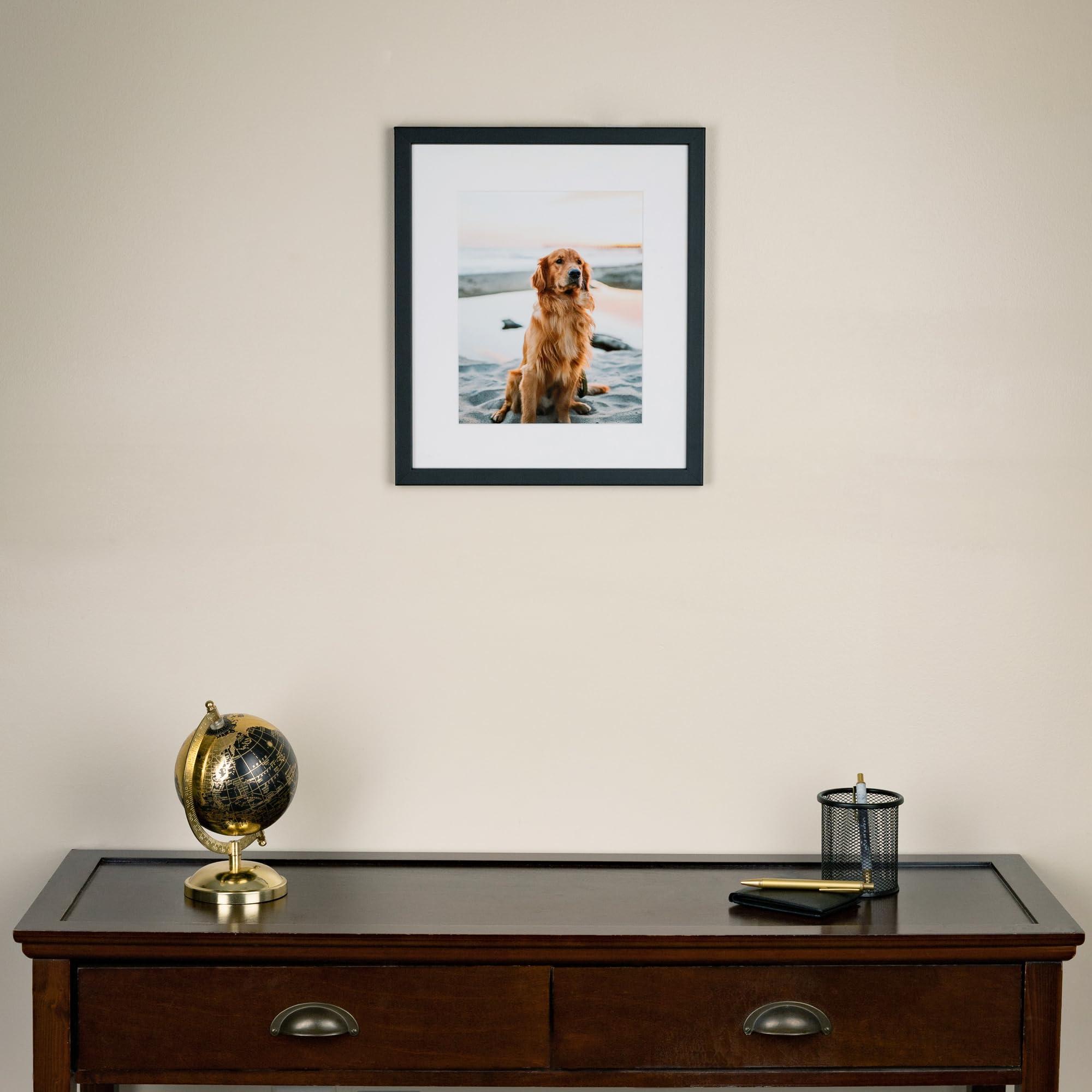 ArtToFrames ArtToFrames 18x24 Inch Black Picture Frame, This 0.75 Inch Custom Wood Poster Frame is Satin Black Short - Comes with Foam Backing 3/16 inch and Regular Acrylic (FBPL10010-18x24)