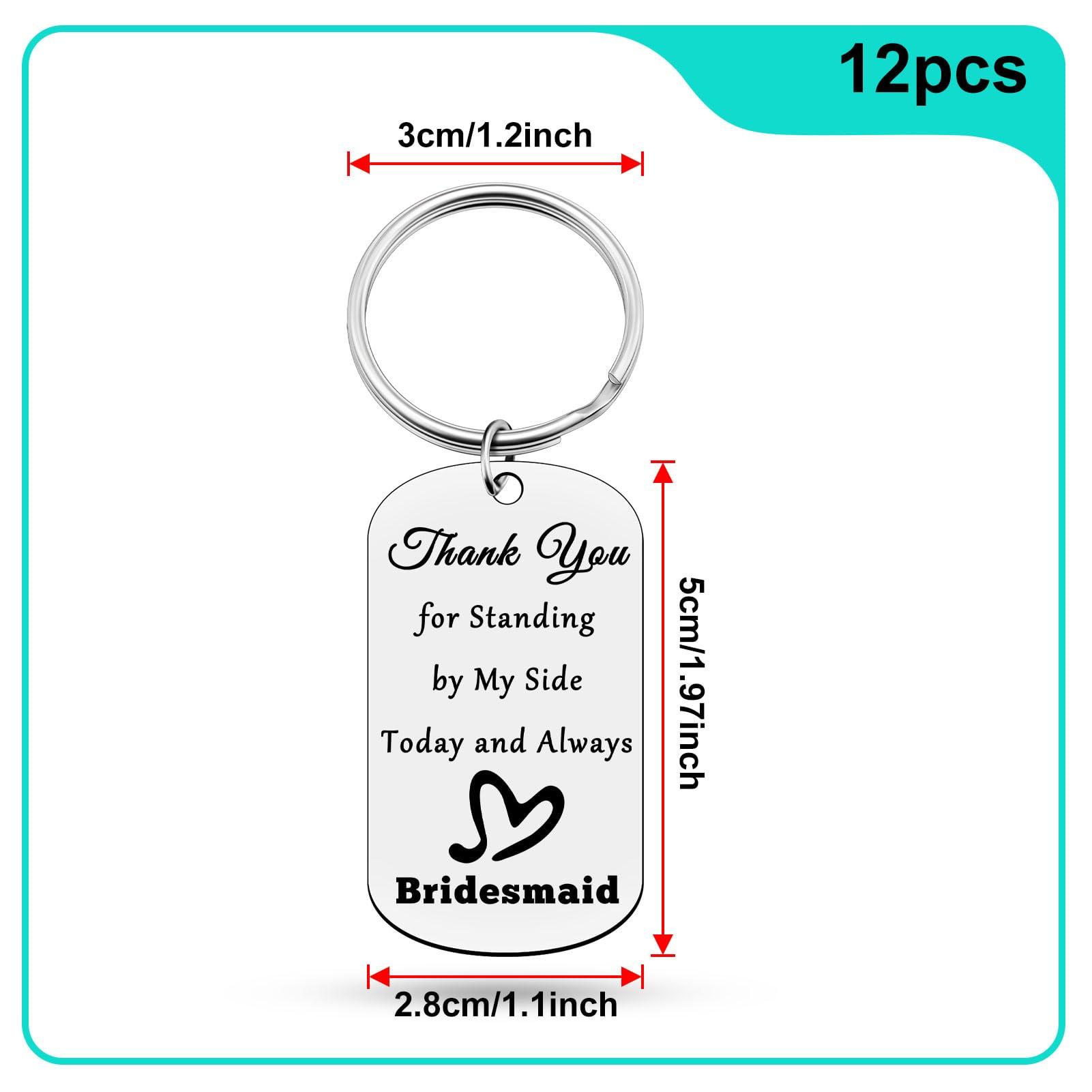 Heigebi Heigebi 12PCS Bridesmaid Keychain Bridesmaid Gift From Bride Wedding Bridal Shower Gifts for Maid Of Honor Proposal Gifts Bridal Party Bachelorette Party Presents