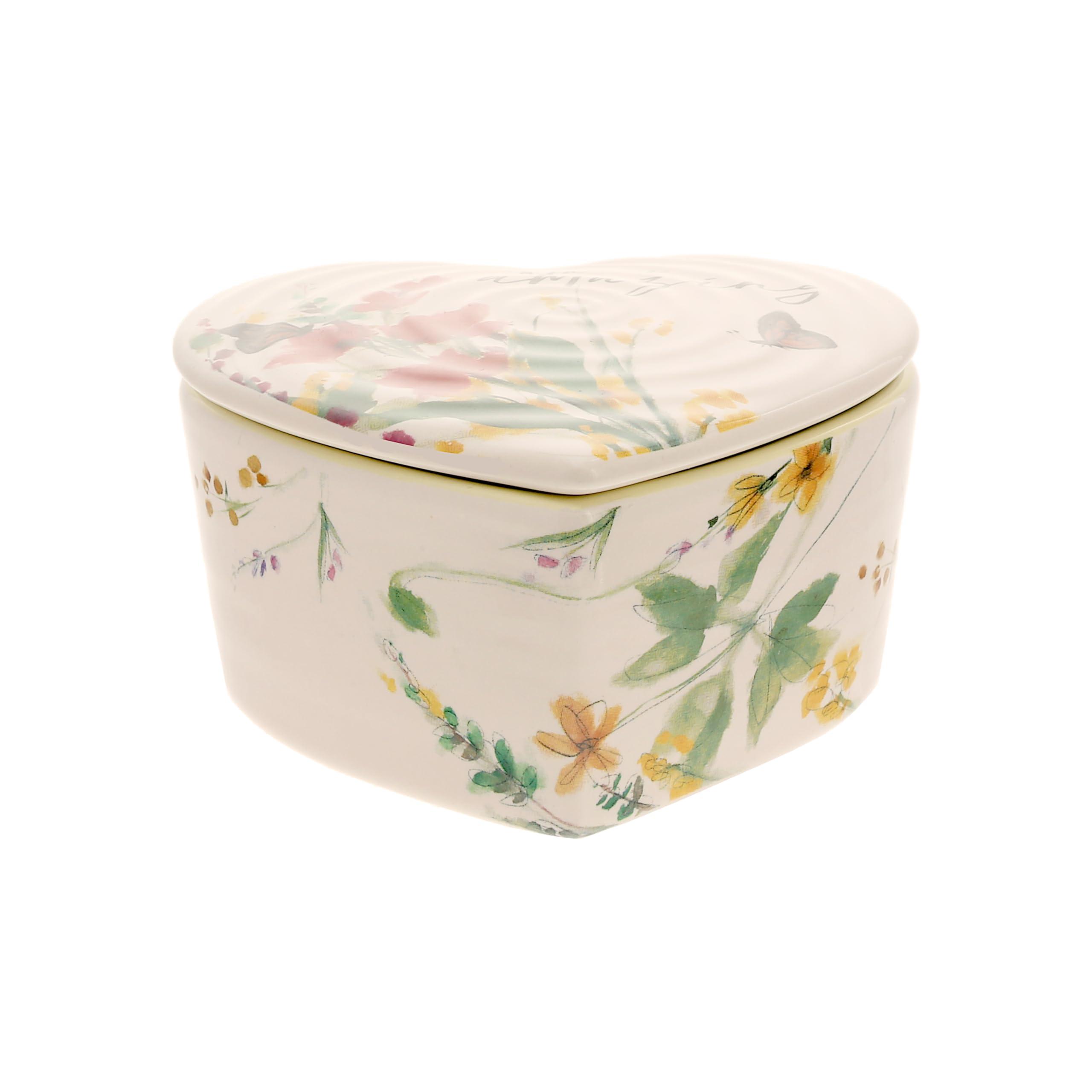 Pavilion Gift Company Pavilion Gift Company - You Are Amazing Ceramic Heart-Shaped Keepsake Box, Friend Gift, Best Friend Gift, Jewelry Keepsake Decorative Box, Jewelry Box For Mom, Daughter, Sister, Friend, 2 Count, Cream