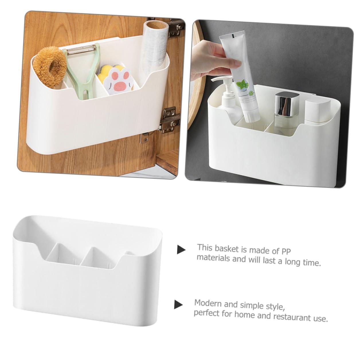 VOSAREA VOSAREA Bathroom Convenience Wall Storage Box White Large Organizer Box for Toothpaste Toothbrush Makeup Brush